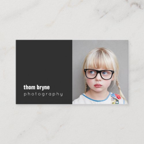 Photography Photographer Black Square Photo Business Card