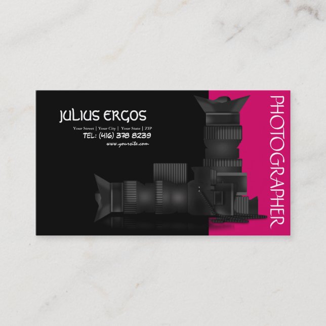 Photography Photographer Camera Business Card (Front)