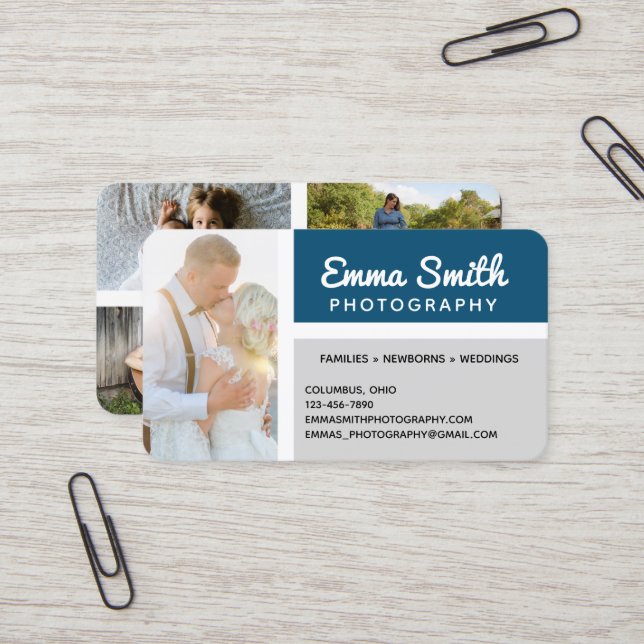 Photography Photos Add Your Logo Personalized Business Card (Front/Back In Situ)