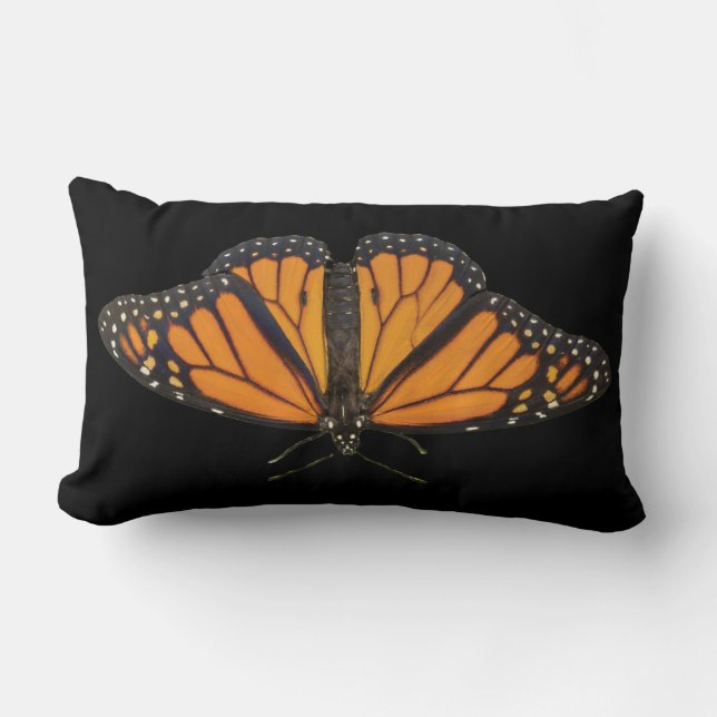 Photography Picture of Monarch Butterfly Lumbar Pillow (Front)