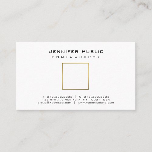 Photography Plain Elegant Gold Look Photographer Business Card