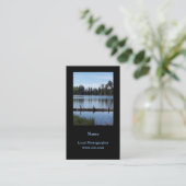 Photography Portrait Vertical Black Business Card (Standing Front)