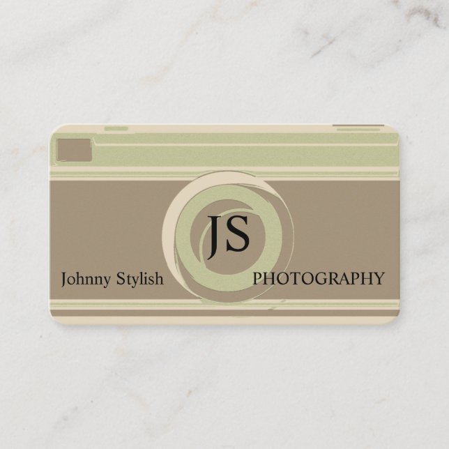 Photography professional rustic retro cover business card (Front)