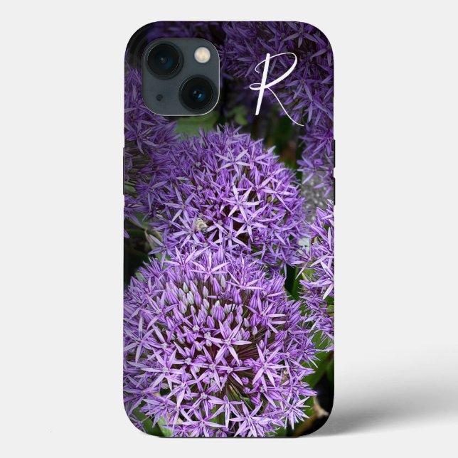 Photography Purple Flowers Monogram Case-Mate iPhone Case (Back)