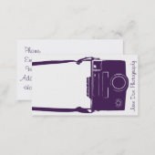 Photography Purple & White Retro Film Camera Business Card (Front/Back)