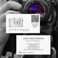 Photography QR CODE camera photographer  Business Card