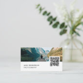 Photography QR Code | Modern Photo Photographer Business Card (Standing Front)