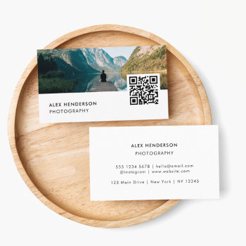 Photography Qr Code | Modern Photo Photographer Business Card by GuavaDesign at Zazzle