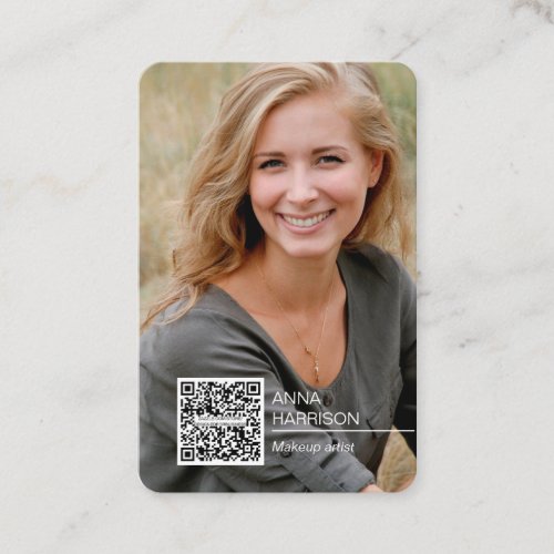 Photography QR code modern trendy chic photo Business Card