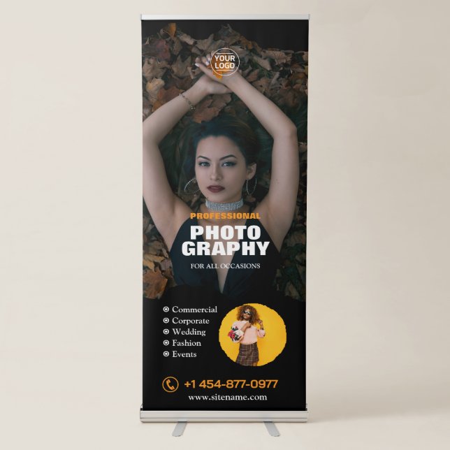 Photography Service Vertical Retractable Banner (Front)