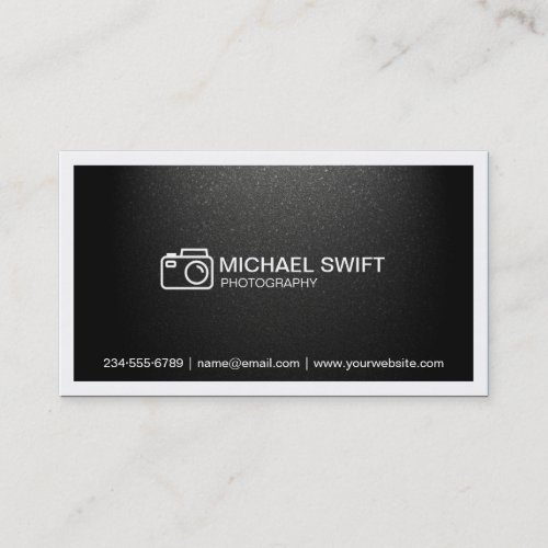 Photography Showcase Minimal Simple Matte Black Business Card