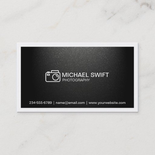 Customizable Photography Showcase Minimal Simple Matte Black Business Card