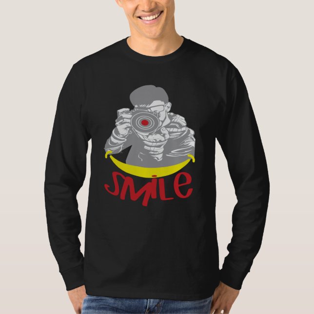 Photography Smile Cheerful Photography Illustratio T-Shirt (Front)