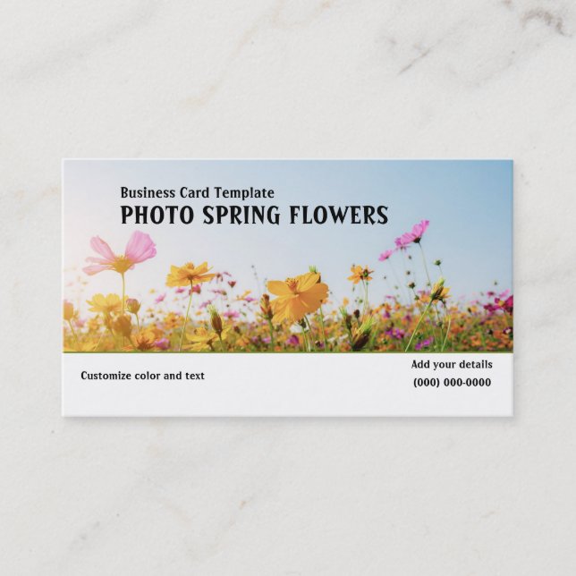 Photography Spring Garden Flowers Business Card (Front)