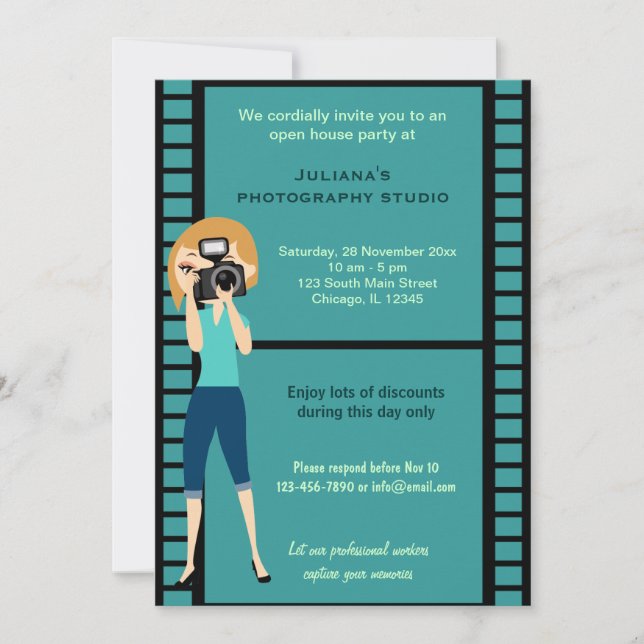 Photography Studio Celebration Invitation (Front)