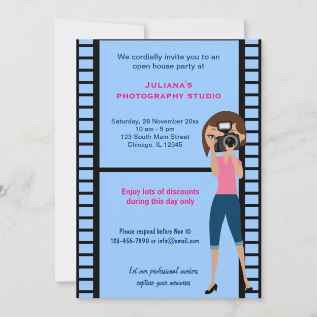 Photography Studio Celebration Invitation (Front)