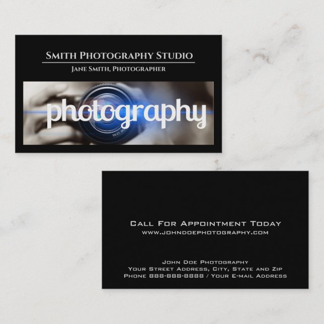 Photography Studio Photographer Business Card (Front/Back)