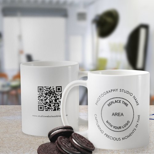 Photography Studio QR Code Logo Quote Coffee Mug
