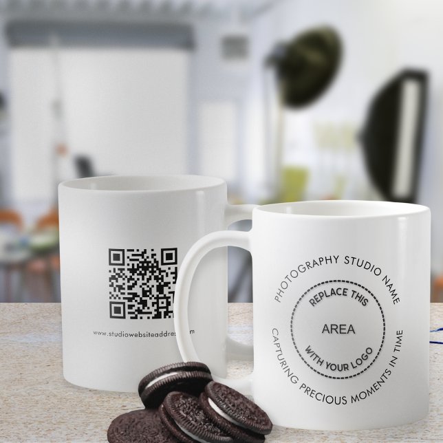Photography Studio QR Code Logo Quote Coffee Mug (Creator Uploaded)