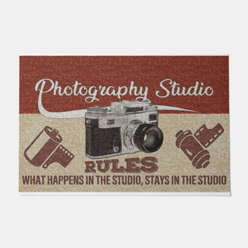 Photography Studio Rules Rug Cameraman Gift Doormat