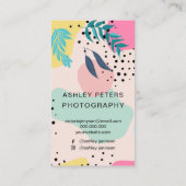 Photography tropical shapes pastel chic photo business card (Back)
