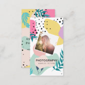 Photography tropical shapes pastel chic photo business card (Front/Back)