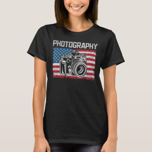 Photography Us Flag Photography Camera Photograph T-Shirt