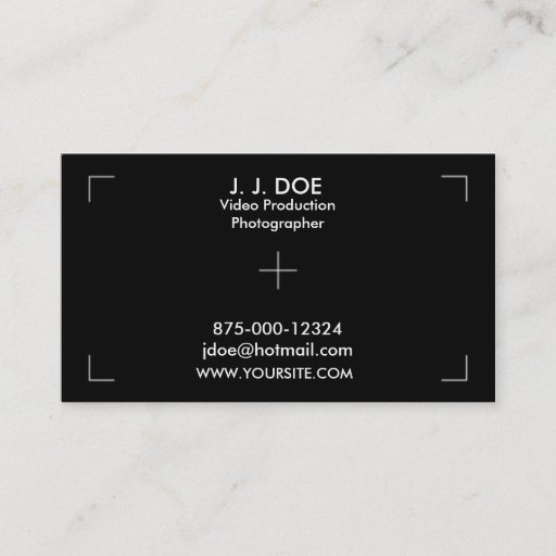 Customizable Photography Video Production Business Card Template