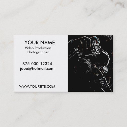 Customizable Photography Video Production Business Cards