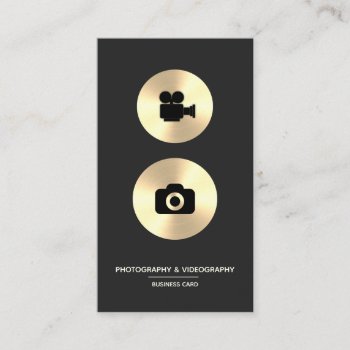 Photography & Videography - Faux Gold Business Card by SpinNationStore at Zazzle