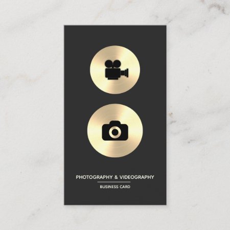 Photography & Videography - Faux Gold Business Card