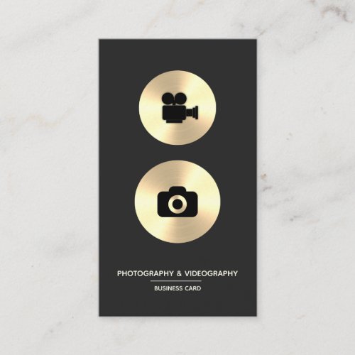 Photography  Videography _ Faux Gold Business Card