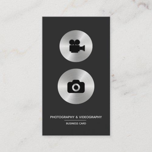 Photography  Videography _ Faux Metal Business Card