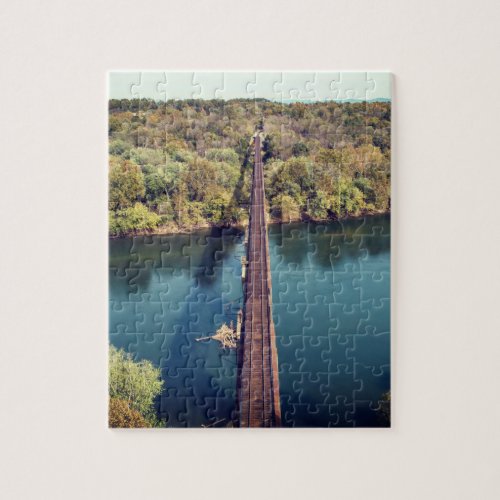 Photography Vintage Railroad Train Track Scenic Jigsaw Puzzle