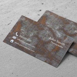 Photography Vintage Rusty Metal Photographer Business Card