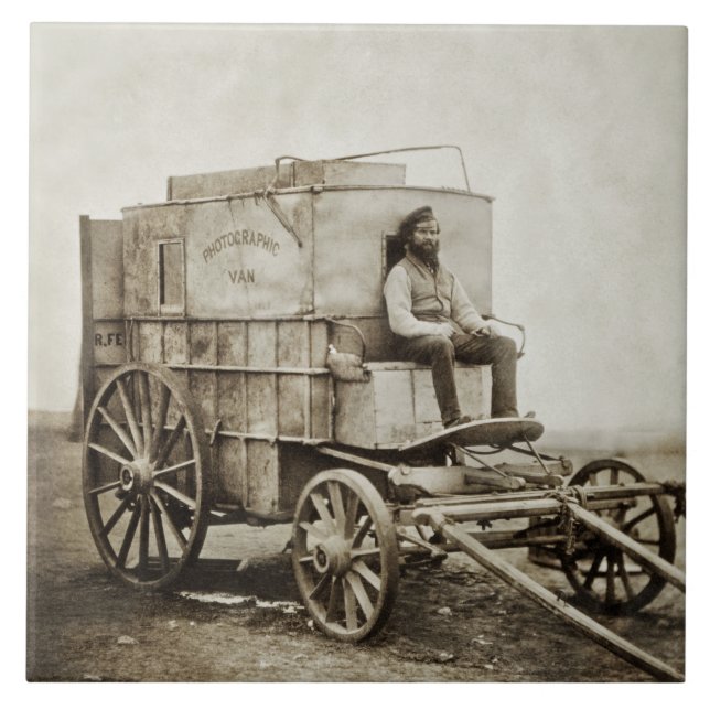 Photography Wagon of Roger Fenton Photo Realism Ceramic Tile (Front)