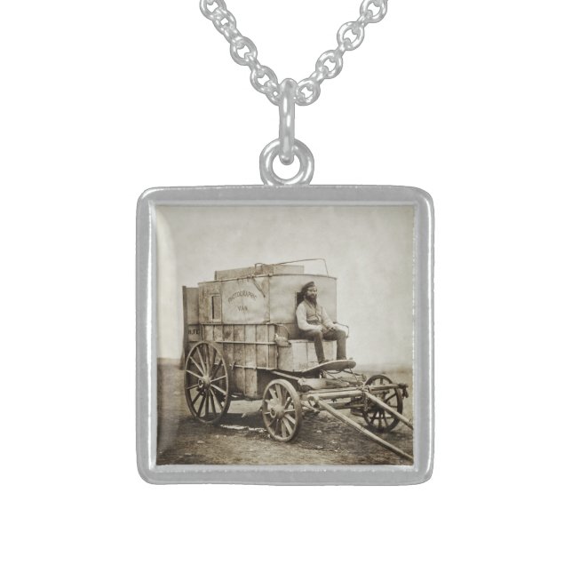 Photography Wagon of Roger Fenton Photo Realism Sterling Silver Necklace (Front)