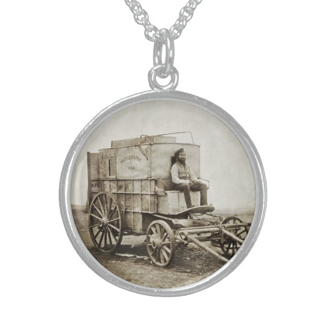Photography Wagon of Roger Fenton Photo Realism Sterling Silver Necklace (Front)