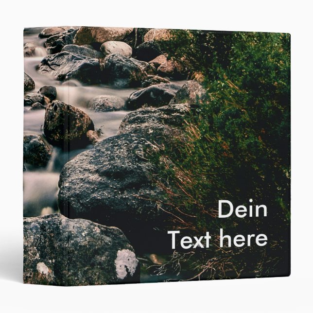 Photography WATERFALL STONES + your ideas 3 Ring Binder (Front/Spine)