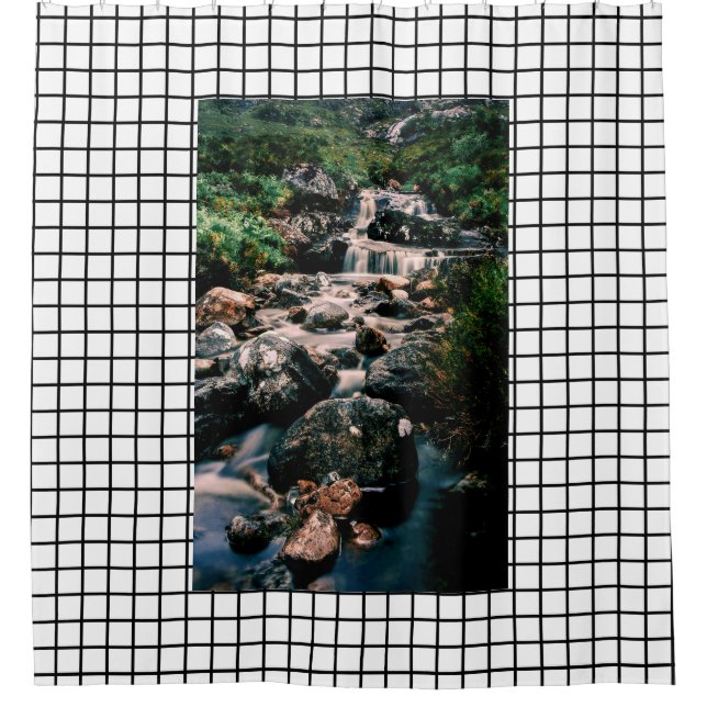 Photography WATERFALL STONES + your ideas Shower Curtain (Front)