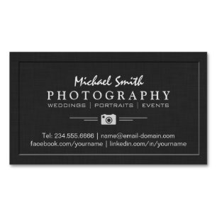 Photography Wedding Portrait Elegant Embossed Look Magnetic Business Card