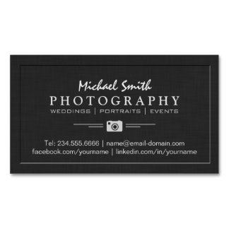 Photography Wedding Portrait Elegant Embossed Look Magnetic Business Card