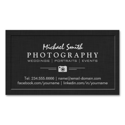 Photography Wedding Portrait Elegant Embossed Look Magnetic Business Card