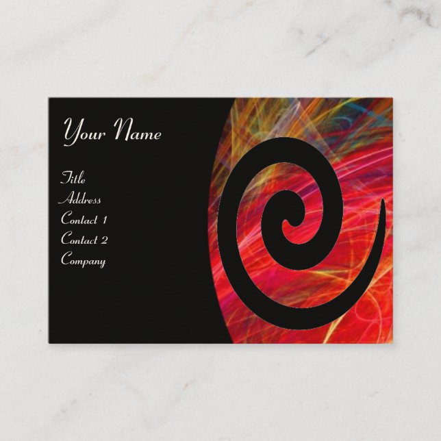 PHOTON SWIRL black red white Business Card (Front)