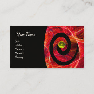 PHOTON SWIRL GEM MONOGRAM black red yellow Business Card