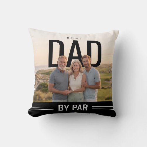 PhotoPop Best Dad By Par Custom Photo Throw Pillow