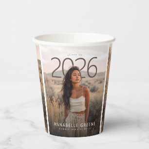 PhotoPop Class of 2026 Three Photo Graduation Part Paper Cups
