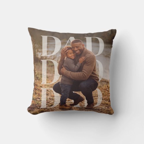 PhotoPop Dad Custom Family Phot Throw Pillow