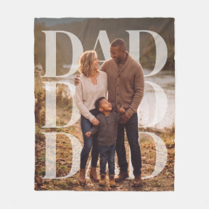PhotoPop Dad Custom Family Photo Fleece Blanket