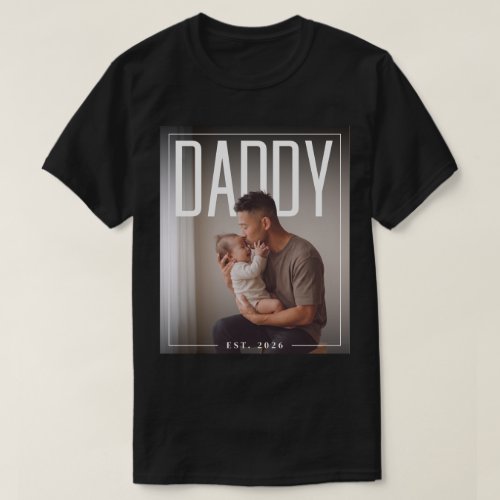 PhotoPop Daddy Est Custom Year Photo T-Shirt